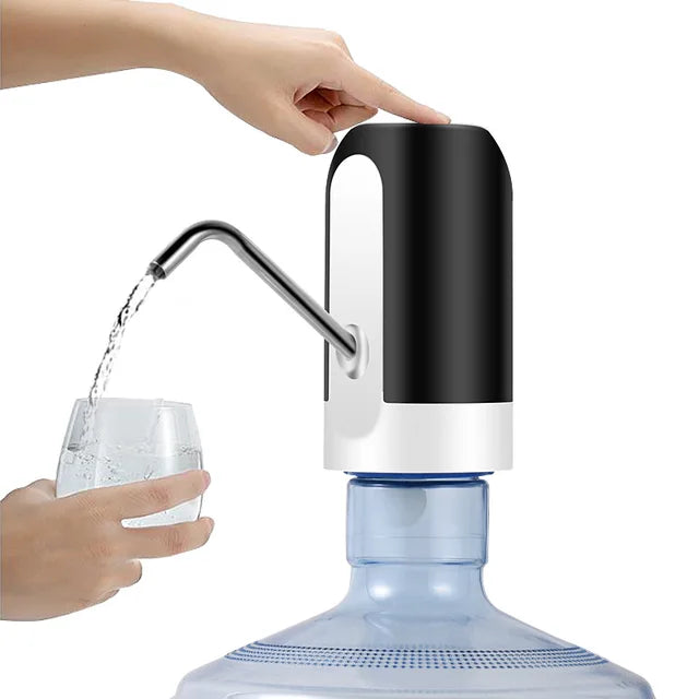 Water Pump for Carafes and Bottles - USB Charging Tap - Two Sizes Adapter