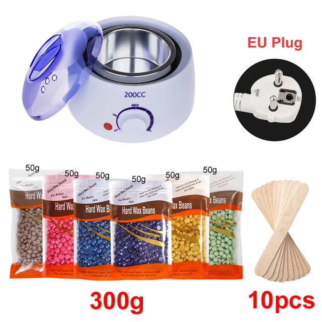Wax Heater Kit with Waxing Beans and Dipping Pot