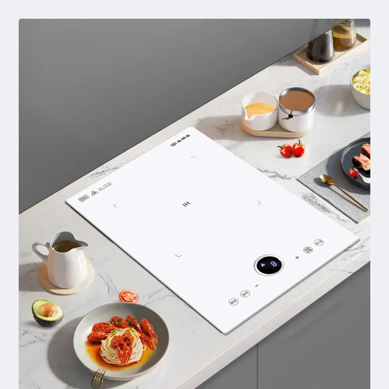 White Built-in Induction Cooker 2800W Countertop Built-in Dual Use Single Burner Induction Cooktop