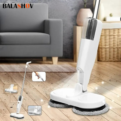 Wireless Electric Spin Mop Cleaner Automatic 2 in 1 Wet & Dry Home Cleaner