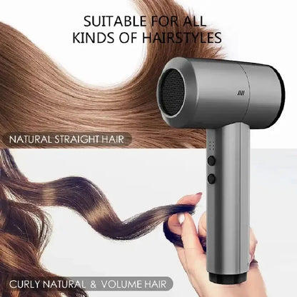 Wireless Hair Dryer Battery Outdoor Portable Negative Ion Blow Dryer
