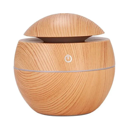 Wood Grain Vase Humidifier Aroma Diffuser Essential Oil Silent Ultrasonic Cool Mist