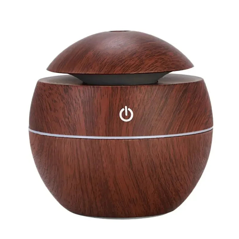 Wood Grain Vase Humidifier Aroma Diffuser Essential Oil Silent Ultrasonic Cool Mist