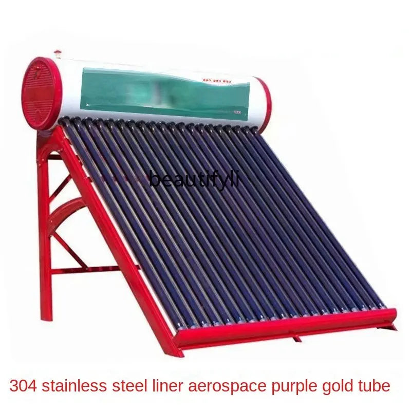 Household Solar Water Heater Integrated Purple Gold Tube Photoelectric Dual-Use Solar All Stainless Steel Liner.